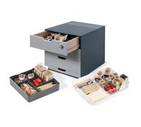 338558 coffee point module de rangement 4 tiroirs pour espace café et thé gris anthracite 29,2 x 35,6 x 28 cm