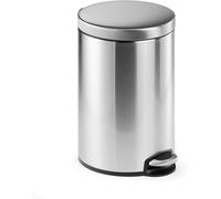 Durable 340123 Poubelle à Dite Silencieuse 12 Litres 250 mm en Acier Inoxydable Coloris Argent Métallisé