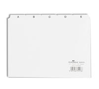 Durable 365002 Jeu de 25 Intercalaires Format A5 Paysage avec Divisions 5/5 - Onglets Imprimés A-Z - Polypro Coloris Blanc