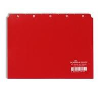 DURABLE - Intercalaires - Format A5 Paysage - Divisions 5/5 - Onglets Imprimés A-Z - Polypro - Rouge - Boîte de 25 pièces - 365003
