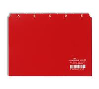 Durable 365003 Jeu de 25 Intercalaires Format A5 Paysage avec Divisions 5/5 - Onglets Imprimés A-Z - Polypro Coloris Rouge