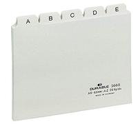 Durable 366002 Jeu de 25 Intercalaires avec onglets imprimés A Z format A6 Blanc