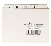 DURABLE Intercalaires Jeu de 25 367002 – A7 Paysage, Divisions 5/5, Onglets A-Z, Polypro Blanc