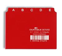 Durable Intercalaires 367003 - Jeu de 25 onglets imprimés A-Z - A7 rouge PVC