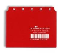 Durable Intercalaires 367003 - Jeu de 25 onglets imprimés A-Z - A7 rouge PVC