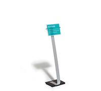 Durable 481823 support de panneau et stand d'information A4 Acrylique Argent Argent G