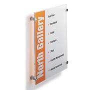 Durable 482619 Plaque de porte Plaque en cristal, 297 x 420 mm (A3), avec feuille d'insertion imprimable, transparente