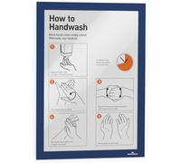 DURABLE Cadre d'affichage Duraframe 487207 – A4, dos adhésif, bleu foncé – sachet de 2
