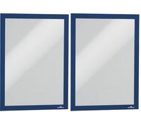 Durable 489907 Duraframe Pochette Cadre d'Affichage Dos Adhésif pour Document A4 Bleu Foncé Sachet de 1 (Lot de 2)