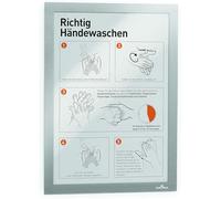 Durable 489923 Duraframe Pochette Cadre d'Affichage Dos Adhésif pour Document A4 Argent Métallisé Sachet de 1