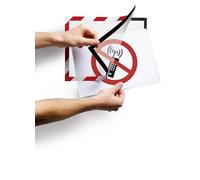 Durable 4944132 Duraframe Security Pochette Cadre d'Affichage Dos Adhésif pour Document A4 Bicolore Rouge/Blanc Sachet de 2