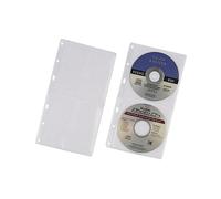 Durable 5203-19 Housse PP Transparent pour 2 CD, Perforation DIN A4, Diamètre 120mm, 156x288mm, Lot de 5