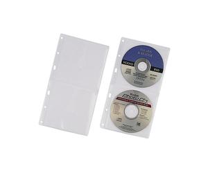 Durable 5203-19 Housse PP Transparent pour 2 CD, Perforation DIN A4, Diamètre 120mm, 156x288mm, Lot de 5
