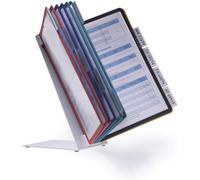 Durable 557000 Vario Table Pupitre Métallique de Table 10 Pochettes pour Consultation et Présentation Documents A4 Coloris Assortis
