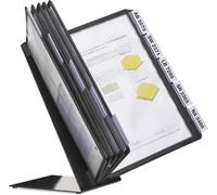 Durable 557001 Système de tableau d'affichage de table (Vario Table 10, avec 10 tableaux d'affichage A4) noir