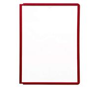 Durable 560603 Sherpa Vario Panel Plaque Pochette Polypropylène pour Document A4 avec Cadre Profilé Rouge Lot de 10