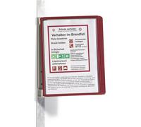 Durable 591403 Vario Magnet Wall Support Mural Magnétique 5 Pochettes pour Consultation Et Présentation Documents Rouge