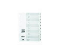 Durable 616202 1 jeu de 10 intercalaires avec onglets imprimés a4 blanc 6162-02