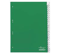 Durable 620105 Index en plastique A - Z, A4 portrait, couverture intégrale, division de 25 pièces, vert