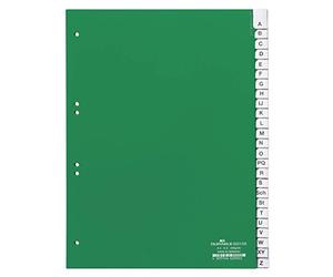 Durable 620105 Index en plastique A - Z, A4 portrait, couverture intégrale, division de 25 pièces, vert