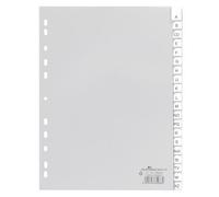 Durable 640110 Intercalaires Format A4 20 Touches Alphabétiques - Onglets Soudés Et Insertions A-Z - Perforations Universelles - Polypro 120 Microns Coloris Gris