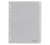 Durable 644210 Index en plastique (avec onglets vierges, A4 portrait) 15 pièces, gris
