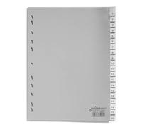 Durable 644310 Intercalaires Format A4 20 Touches - Onglets Soudés et Planches d'Insertions 1-20/A-Z - Perforations Universelles - Polypro 120 Microns Coloris Gris