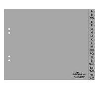Durable 650010 Intercalaires Format A4 20 Touches Alphabétiques A-Z - Hauteur 180 mm - Perforations 4 Trous - Polypro 120 Microns Coloris Gris Lot de 20