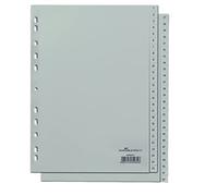 Durable 650410 1 Jeu de 52 Intercalaires avec Onglets imprimés A4 Gris