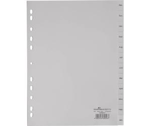 Durable 6507 Répertoire DIN A4 Déc.-Janv. polypropylène gris 12 onglets onglets imprimés 650710