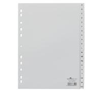 Durable 651310 Intercalaires Format A4 20 Touches Alphabétiques A-Z Internationales - Perforations Universelles - Polypro 120 Microns Coloris Gris Lot de 20