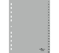 Durable 6522-10 Onglet Avec Index Numérique Polypropylène (Pp) Gris