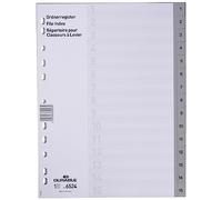 DURABLE Répertoire 6524 DIN A4 polypropylène gris 15 onglets imprimés
