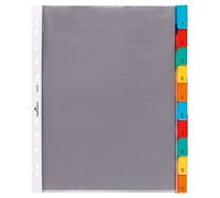 Durable 663219 Registre d'enveloppes A4 10 pièces, 1 pièce, transparent avec onglets de couleur