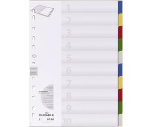Durable 6740 Répertoire DIN A4 blanc polypropylène multicolore 10 onglets 674027
