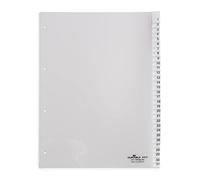 Durable 681919 Index Numérique en Plastique, A4 Portrait, Couverture Complète, 1-31, Transparent