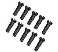 Durable 7075 Kit de capuchon de rayon en aluminium pour vélo de montagne, 10 pièces 14G Accessoires de fil en noir et rouge (BLACK)