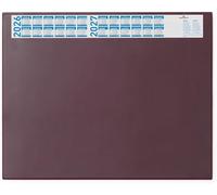 Durable 720403 Sous-main avec Rabat Transparent et Bande Calendrier Format Bureau 65 x 52 cm Rouge