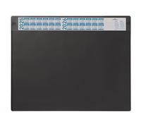 Durable 720501 Sous-main avec Rabat Transparent Amovible et Bande Calendrier Format Bureau 65 x 52 cm Noir