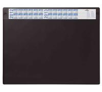 Durable 720501 Sous-main avec Rabat Transparent Amovible et Bande Calendrier Format Bureau 65 x 52 cm Noir