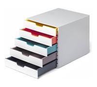 Durable 762527 Module de classement Varicolor Mix 5 Tiroirs de H55 mm pour Documents A4, Folio, Enveloppes G