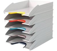 DURABLE Bac à courrier VARICOLOR® MIX TRAY SET 770427 pour DIN A4 et DIN C4, gris, 5 pièces