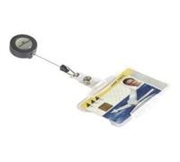 Durable 801119 boite de 10 porte-cartes de sécurité ouvert avec enrouleur 54 x 85 mm