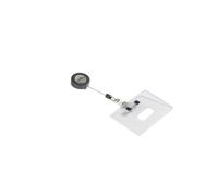 Durable 801619 Porte-Carte de Sécurité 1 Carte Format 54 x 86 mm Pochette Pvc Semi-Rigide Orientation Paysage avec enrouleur 8152 Cordon 80 cm Boîte de 10