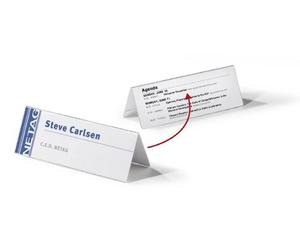 Durable 803319 Support de Toit pour Badges Nominatifs (Acrylique, 61/122 x 150 mm) 10 Pièces, Transparent