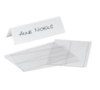 Durable 804819 Porte-Noms de Table (122 x 210 mm, Pet) Sachet de 10, Transparent