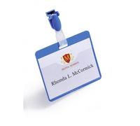 Durable - Porte-badge avec clip plastqiue - Format 60 x 90 mm - Bleu - Boite de 25 - 810606