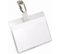 Durable Porte-badge 810619 - 60 x 90 mm - clip métallique - Bleu - boîte de 25