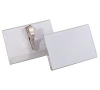 Durable 811119 Porte-badge Universel Fixation par Pince Crocodile pour Insertion Format 54 x 90 mm Plastique Résistant Transparent Boîte de 25