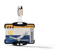 Durable 811801 Boite de 25 Porte-cartes de sécurité ouvert avec Clip 54 x 85 mm Noir